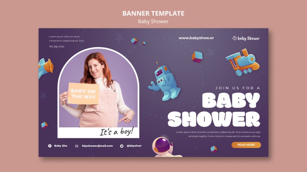 Baby shower template design 